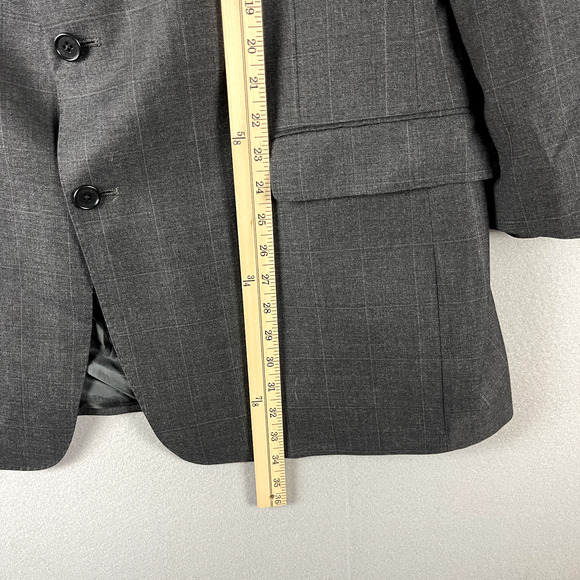 Loro Piana Daniel Cremieux Wool Blazer Mens 48R Gray Windowpane Classic Career - Picture 11 of 16